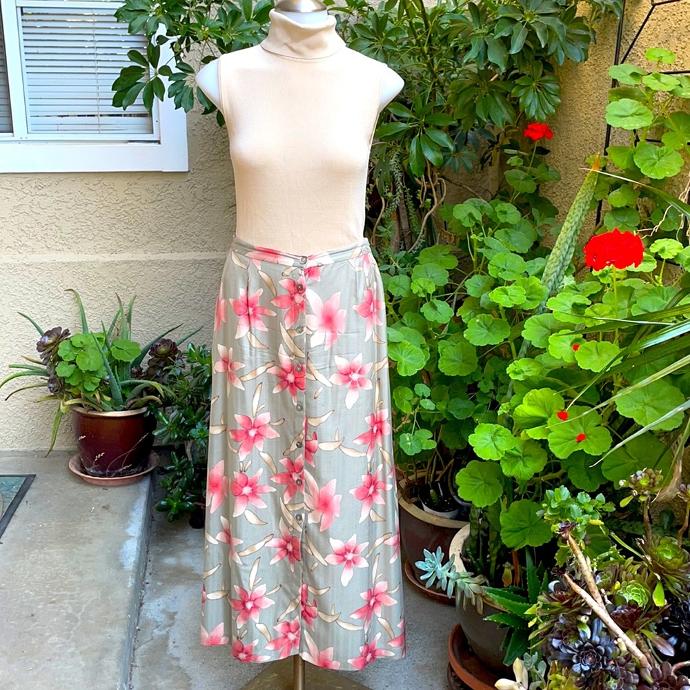 Vintage multicolored Valerie Stevens silk skirt